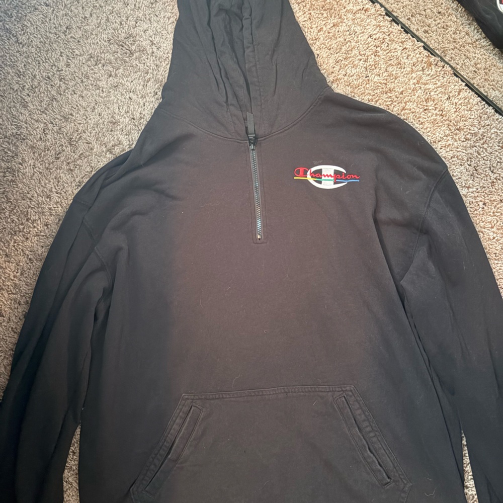Champion Black Pullover with Logo